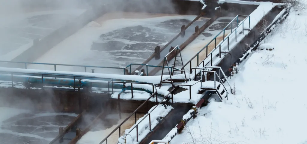 MBBR reactor during winter operation