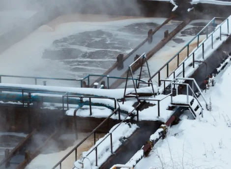 MBBR reactor during winter operation