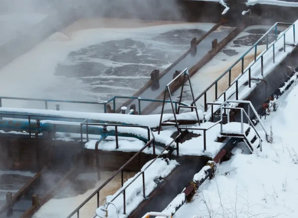 MBBR reactor during winter operation